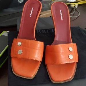 Burberry orange leather mule, incl. dustbag & box